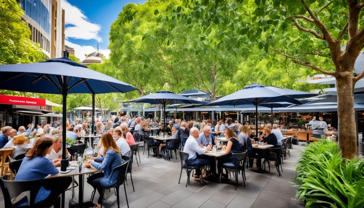 Outdoor seating at Chatswood cafes